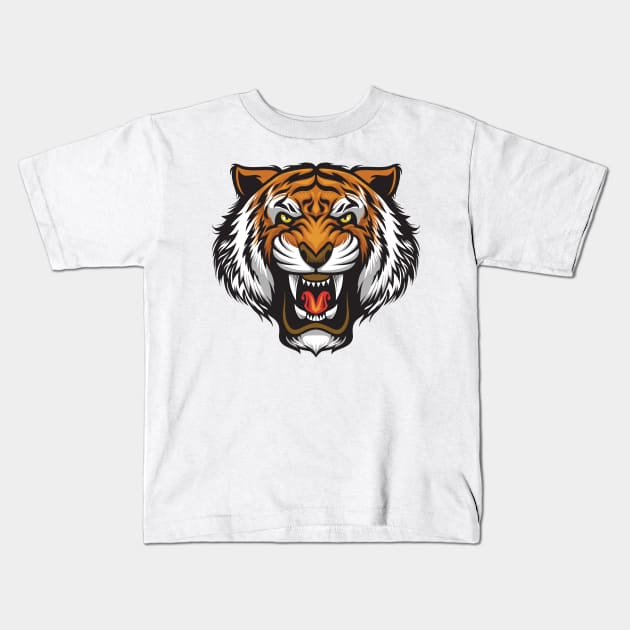 Tiger Rage Kids T-Shirt by Starquake